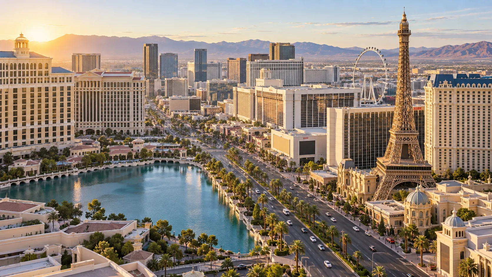 Elevated view of the Las Vegas resort district